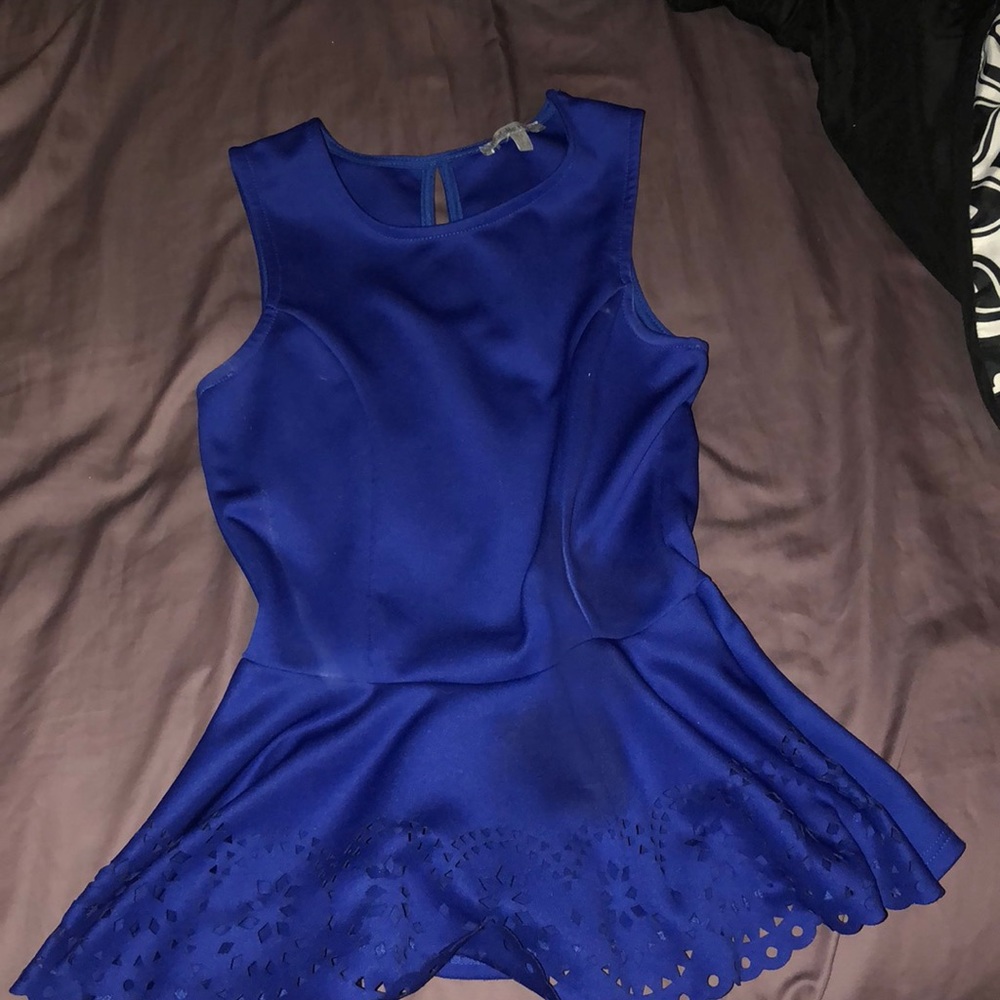 Blue peplum top